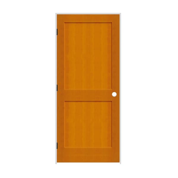 Trimlite 30" x 80" x 1-3/8" Fir 2-Panel Interior Shaker 7-1/4" RH Prehung Door with Black Hinges 2668fir8402RH1D714 - main